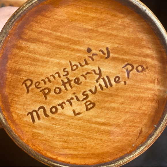 Pennsbury Pottery Vintage Amish Folk Art Glazed Coffee Mugs - set of 4 - Picture 6 of 7